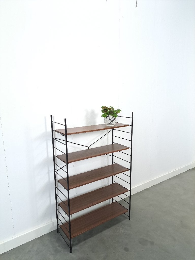 Modulair systeem wandrek met 5 planken vintage, Ophalen of Verzenden, Gebruikt