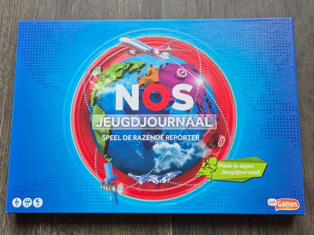 NOS Jeugdjournaal: Speel de Razende Reporter Bordspel, Drie of vier spelers, Ophalen of Verzenden, Gebruikt, Just Games