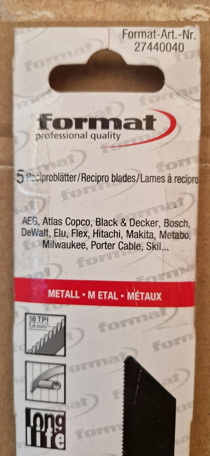 Format Reciprozaagbladen voor metaal, Doe-het-zelf en Verbouw, Ophalen of Verzenden, Nieuw, Reciprozaag, Format