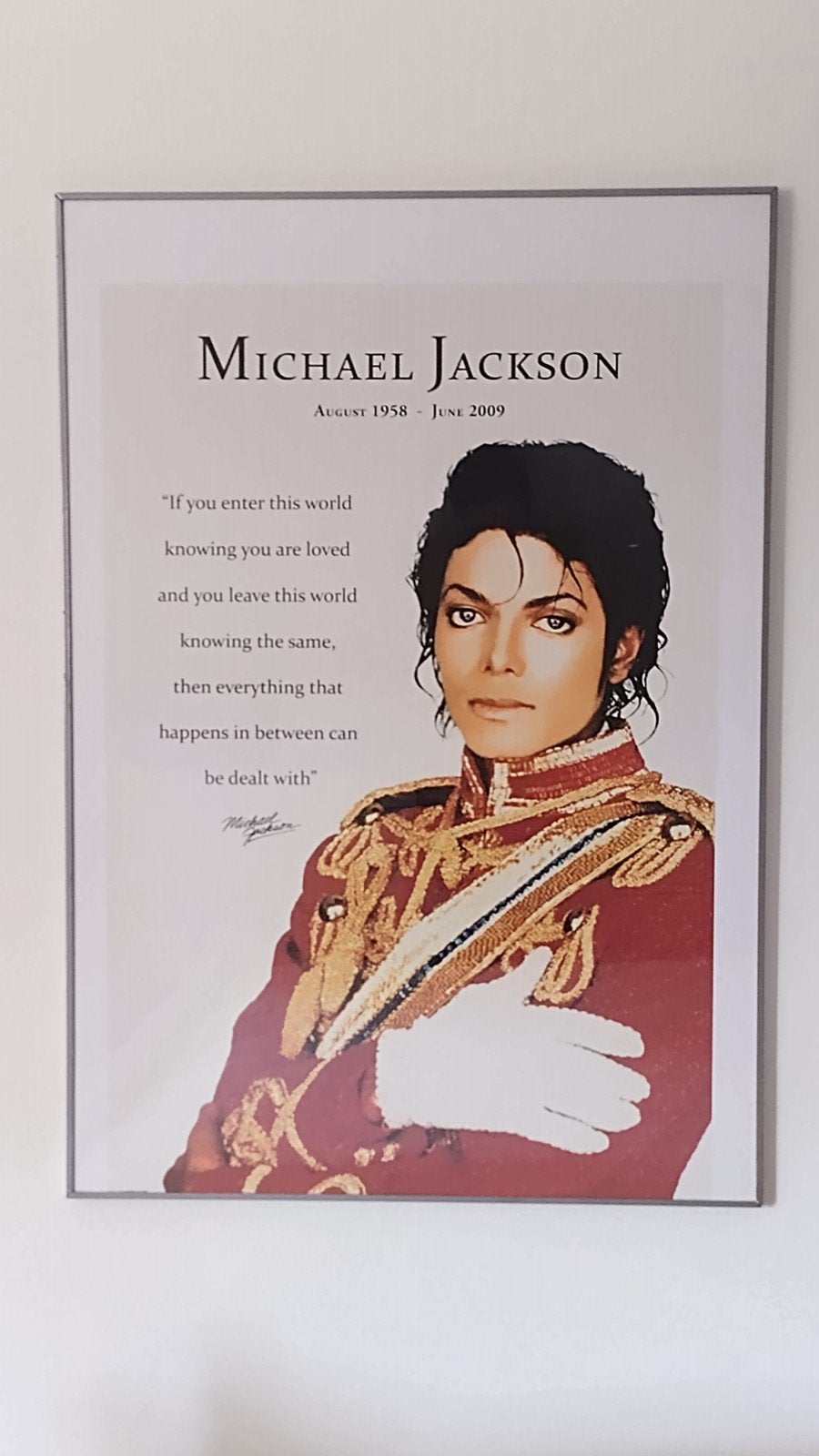 Michael Jackson Poster met Inspirerende Tekst, Verzamelen, Ophalen of Verzenden, Zo goed als nieuw