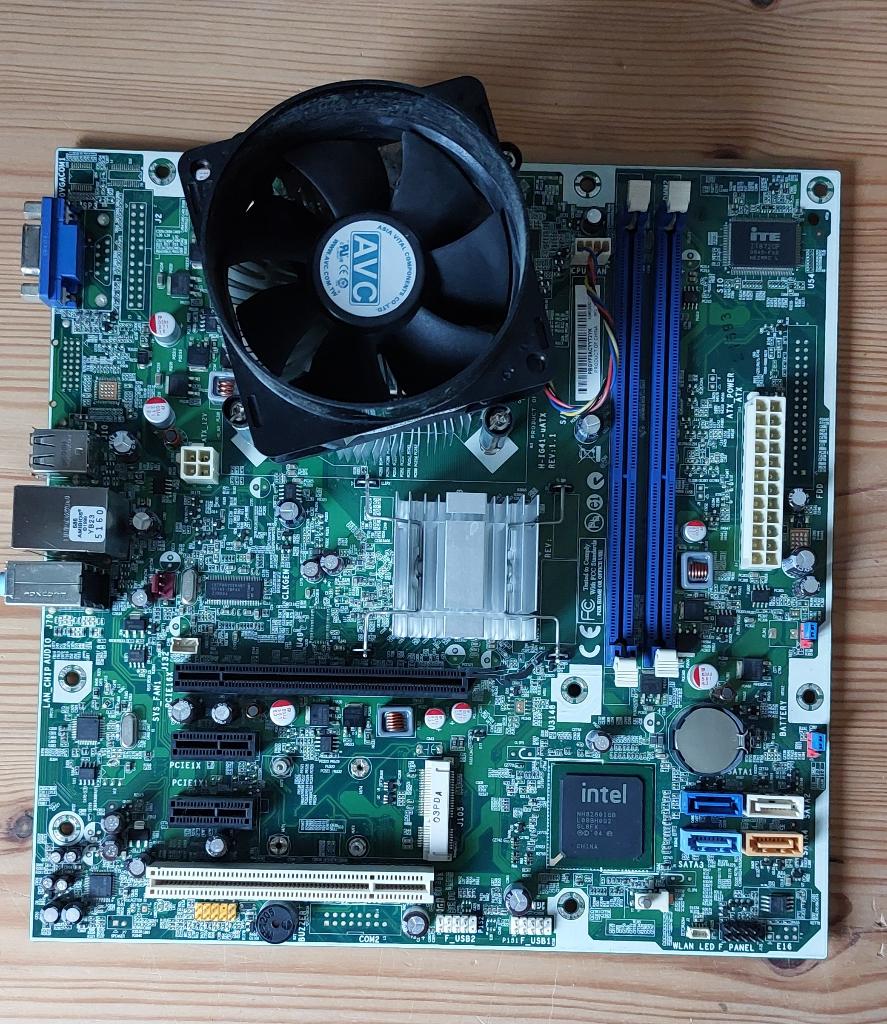 Moederbord + ventilator + processor HP Pavilion S5560nl, Gebruikt, Ophalen of Verzenden, UATX, Intel
