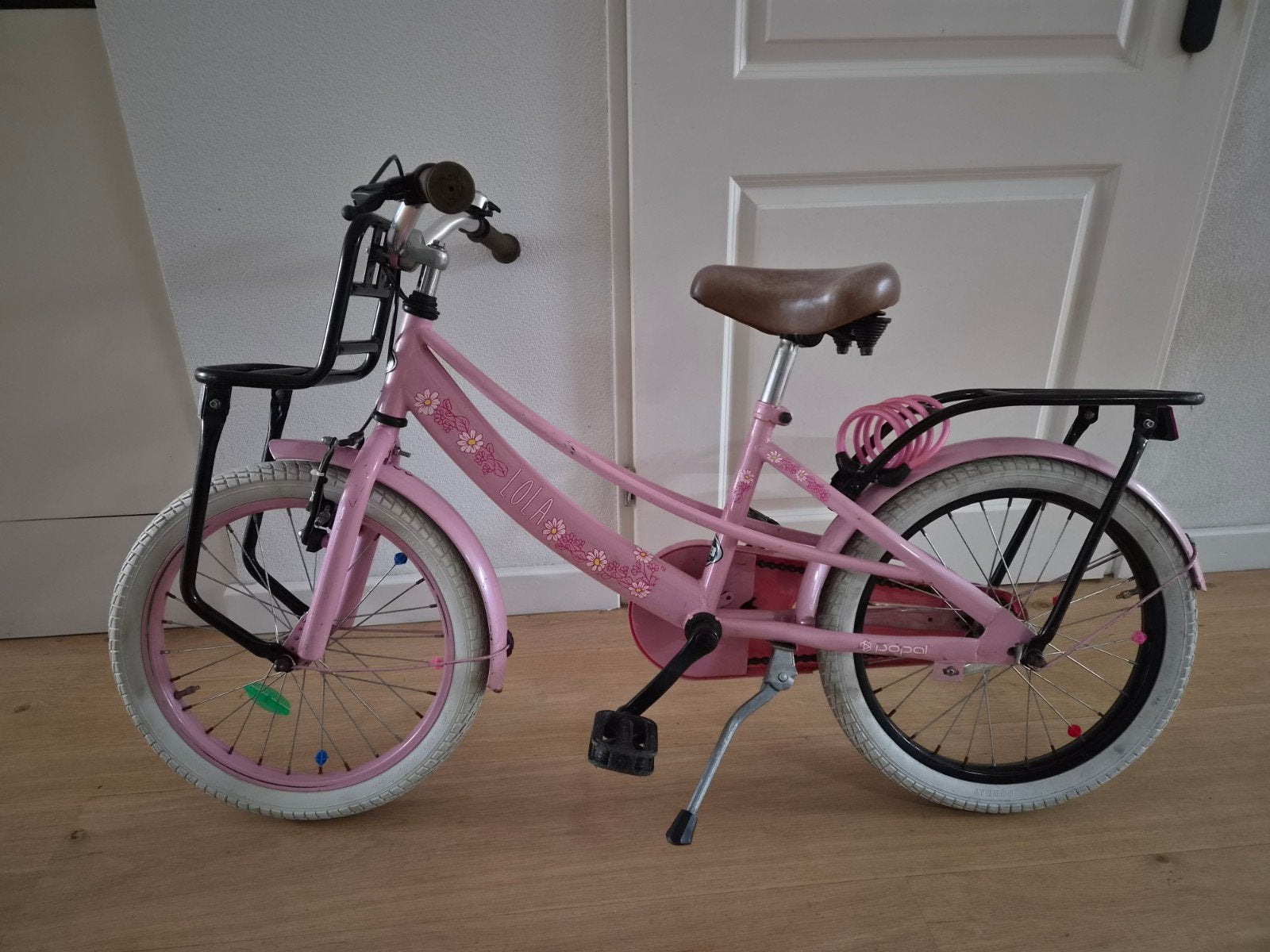 roze meisjes kinderfiets Lola, Ophalen, Terugtraprem, Gebruikt, 14 inch of minder