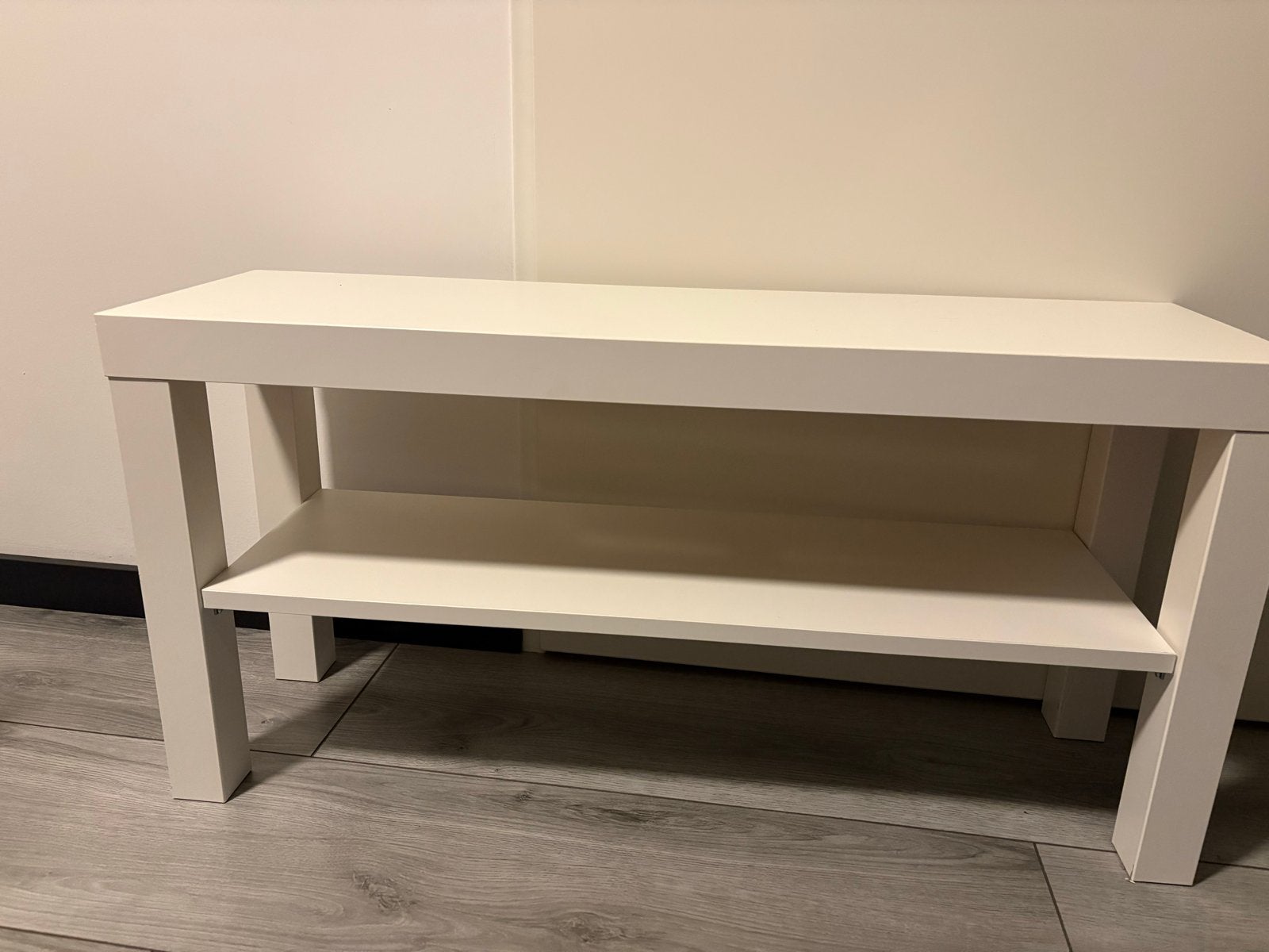 Witte TV-meubel / Salontafel met opbergplank, Ophalen, Gebruikt, 50 tot 100 cm, Minder dan 100 cm