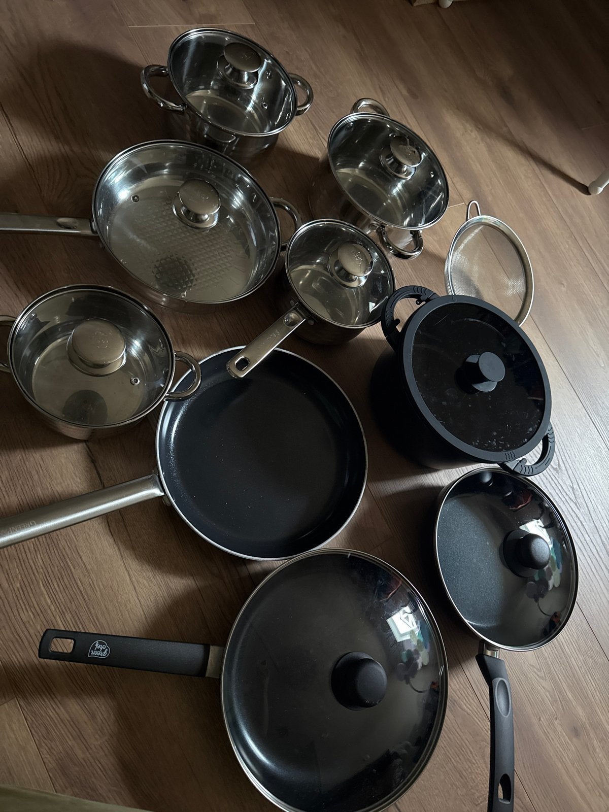 Pannenset: Greenchef, Greenpan, Blaumann - Inductie geschikt, Ophalen, Gebruikt, Pannenset, GreenPan