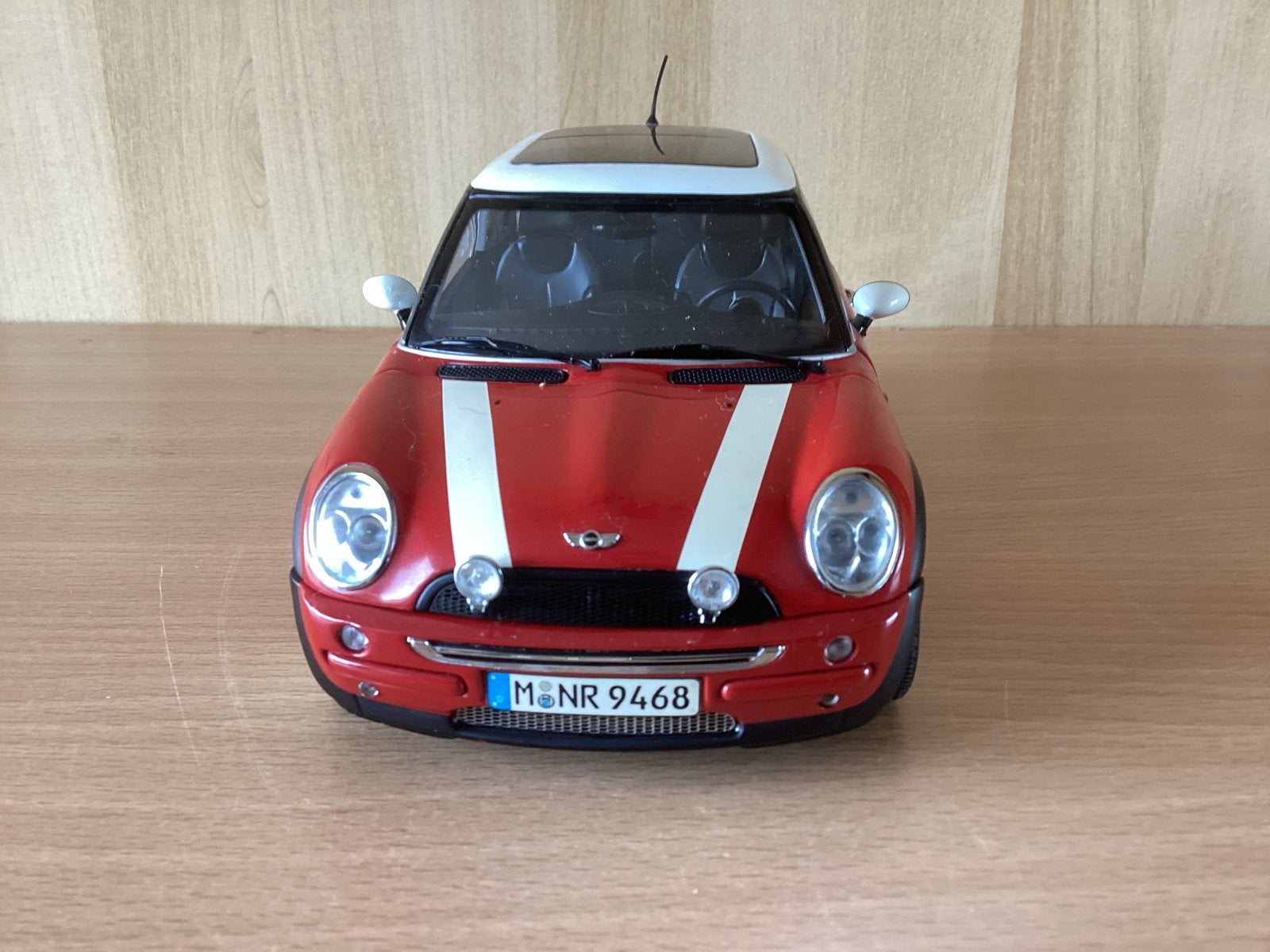 Kyosho Mini Cooper S 1:18 Rood met Panoramadak, Hobby en Vrije tijd, Ophalen of Verzenden, Zo goed als nieuw, Auto, Kyosho