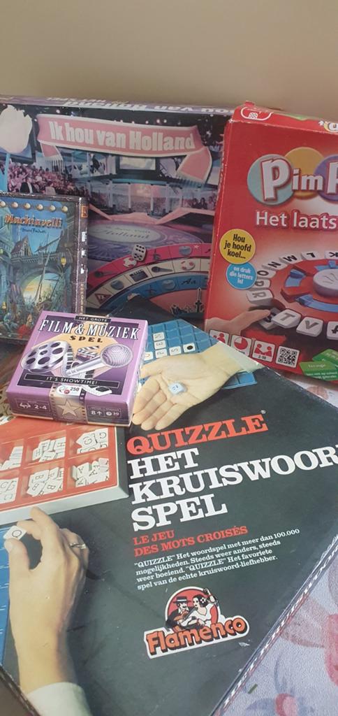 Bordspellen collectie: Ik hou van Holland, Machiavelli, Quiz, Vijf spelers of meer, Ophalen, Gebruikt, Diverse