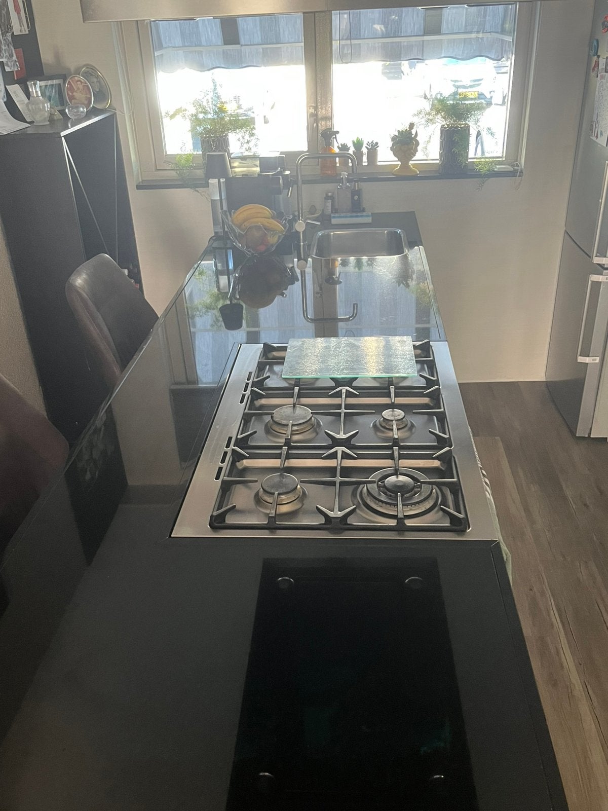 Fornuis met natuursteen aanrechtblad, Ophalen, Gebruikt, 60 cm of meer, Gas