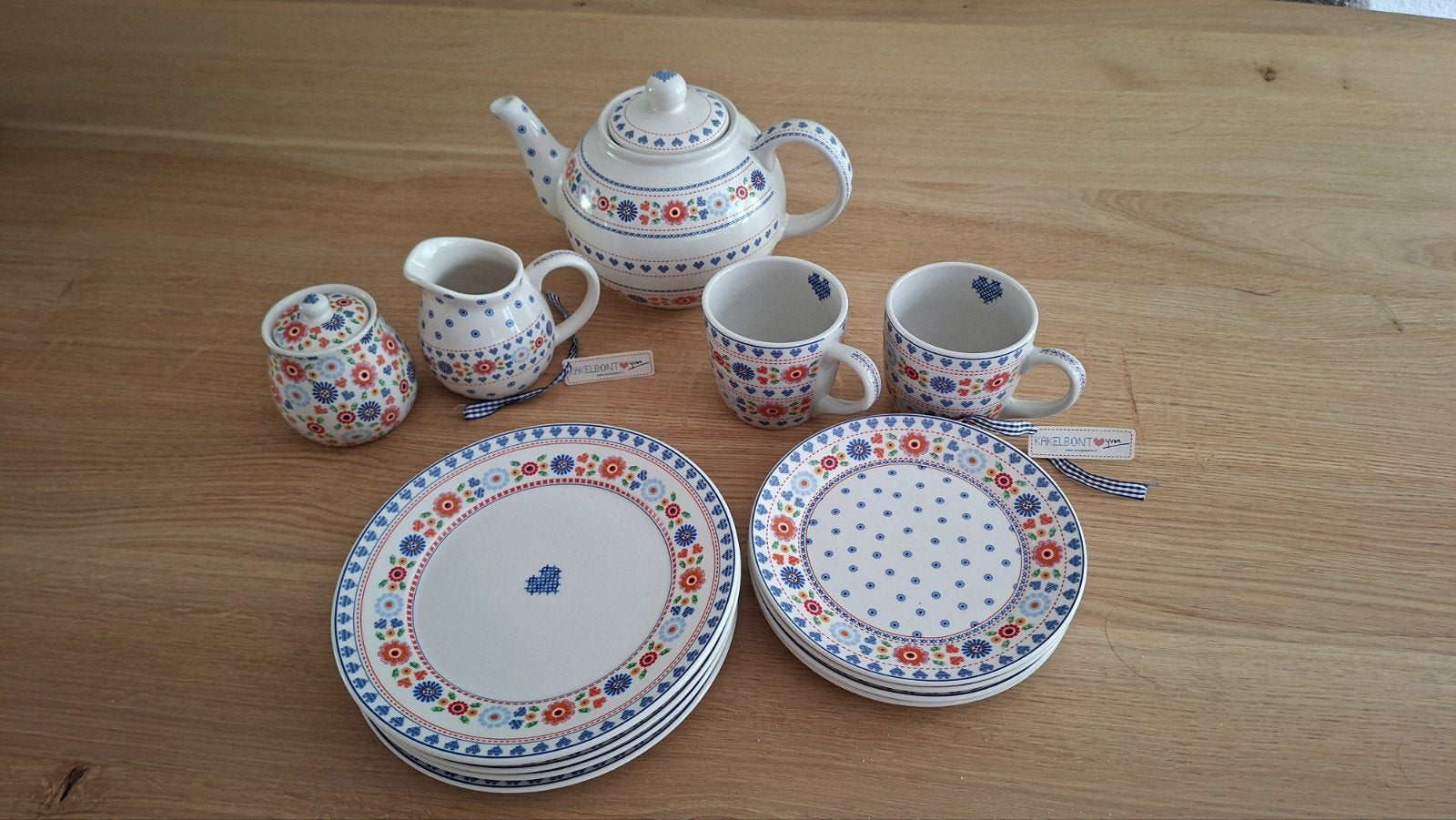 Kakelbont servies - Boer zoekt vrouw - te koop, Ophalen, Overige merken, Keramiek, Landelijk/Boerenbont