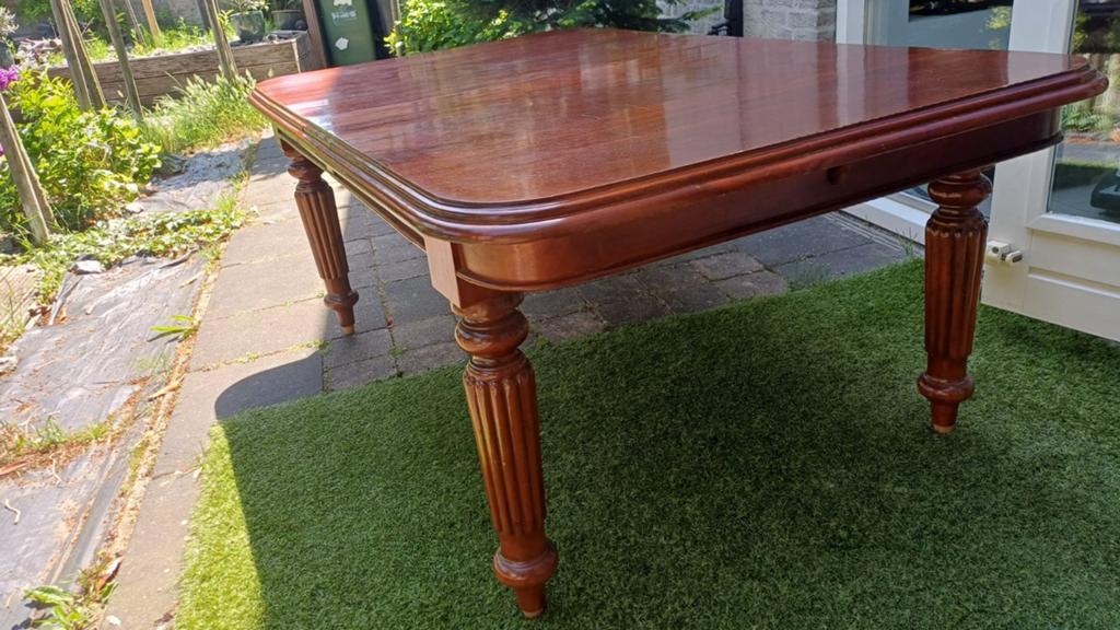 Uitschuifbare Eettafel Rofra Home - Kersen/Mahonie, Ophalen, Gebruikt, 100 tot 150 cm, 200 cm of meer