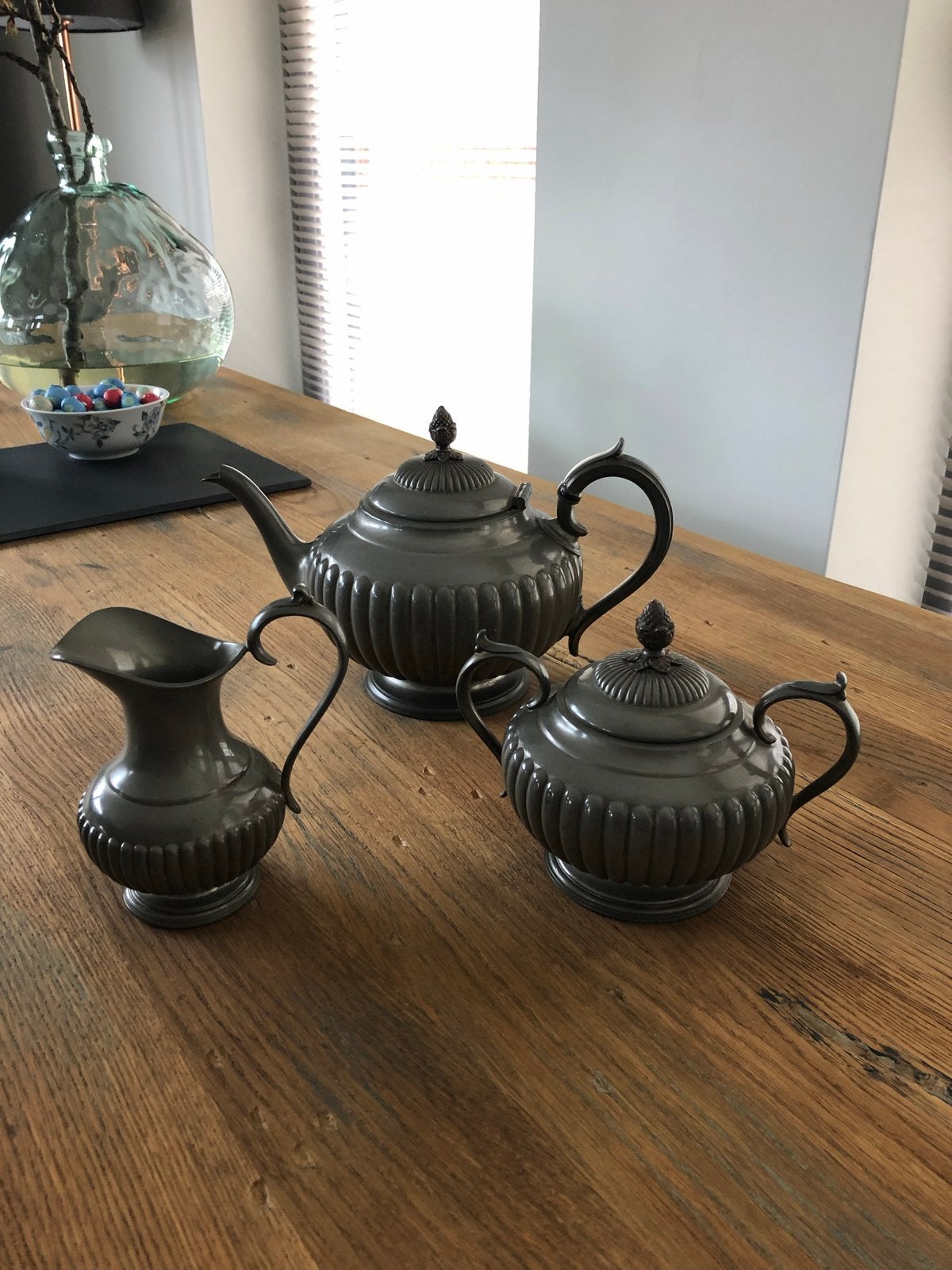 Antiek James Dixon & Sons Sheffield Tinnen Theeservies, Antiek en Kunst, Ophalen of Verzenden