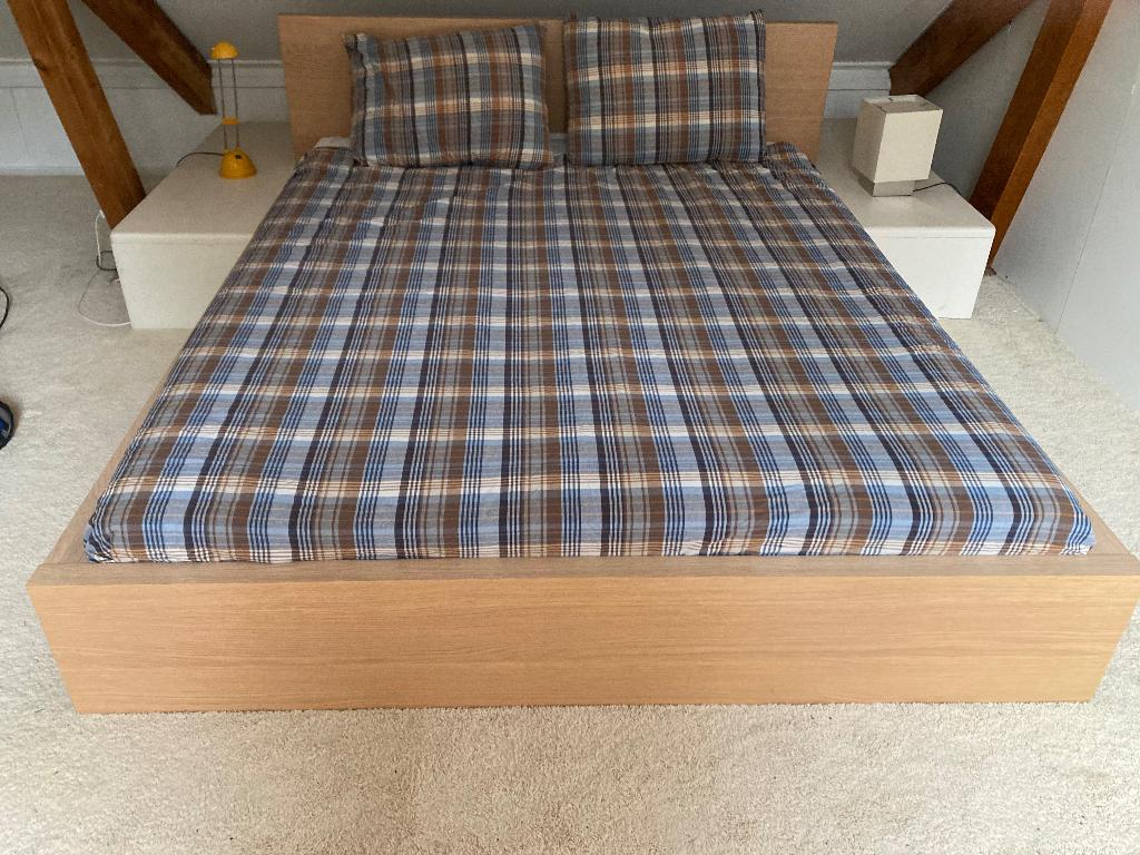 Ikea Malm bed, Ophalen, Gebruikt, Wit, Tweepersoons