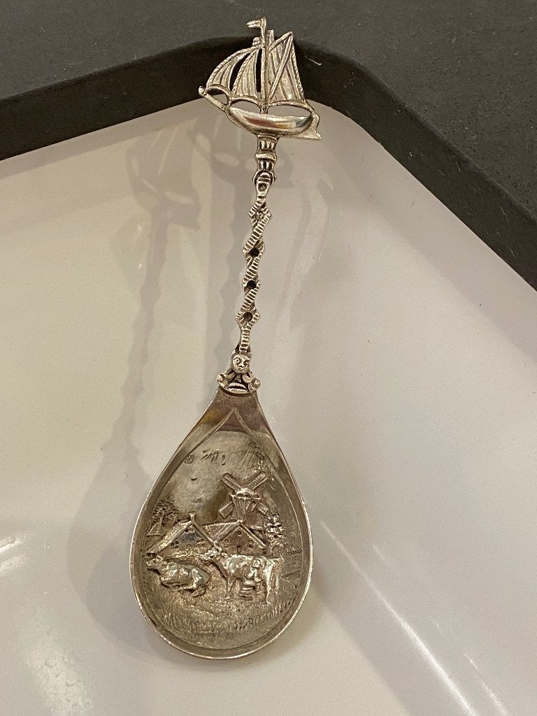 Zilveren suikerschep, Antiek en Kunst, Ophalen, Zilver