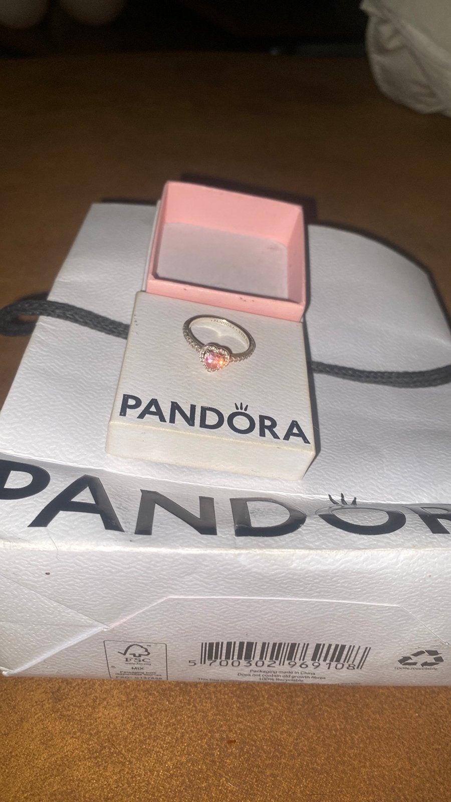 Pandora ringhart roze, Ophalen, Zo goed als nieuw, Roze