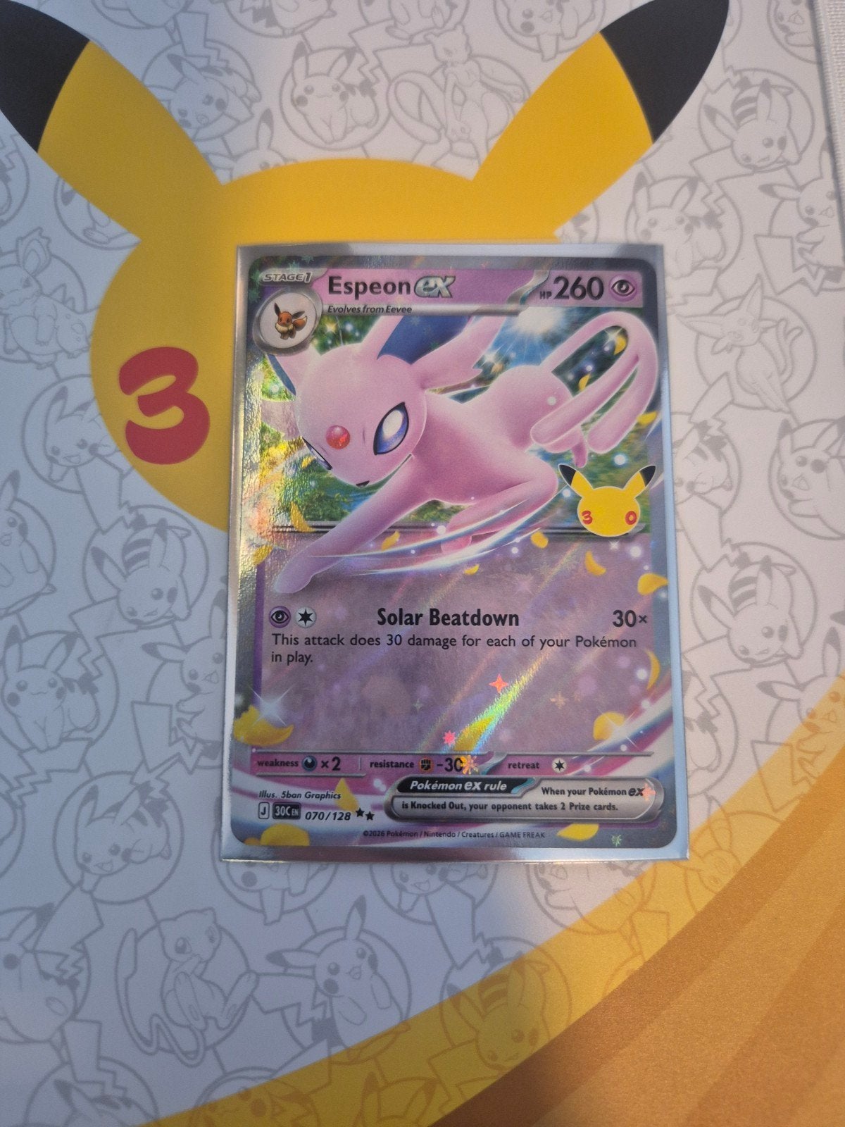 Espeon ex 070/128, Ophalen of Verzenden, Zo goed als nieuw, Losse kaart, Foil
