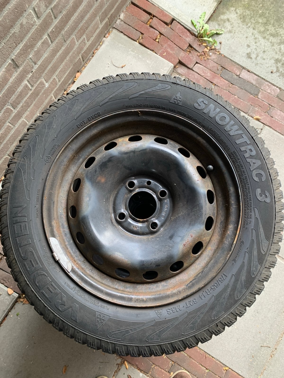 Vredestein Snowtrac 3 winterbanden op stalen velg (175/65 R1, Ophalen, 14 inch, Gebruikt, 175 mm