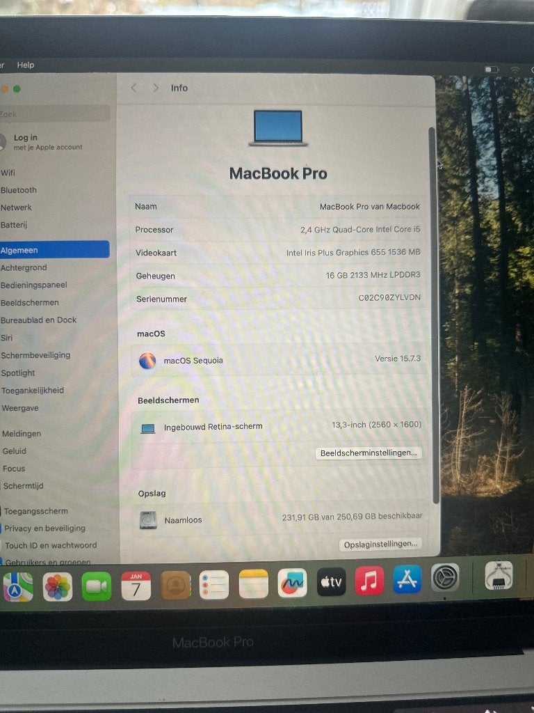 Apple Macbook Pro 2019 i5 2.4ghz 16gb 256 Touchbar 13 inch, Ophalen, 256 GB, 13 inch, Apple