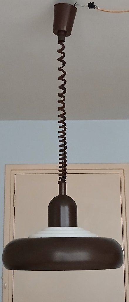 Vintage Space Age UFO Hanglamp ( Knud Christensen ), Gebruikt, E27 (groot), Metaal, Ophalen