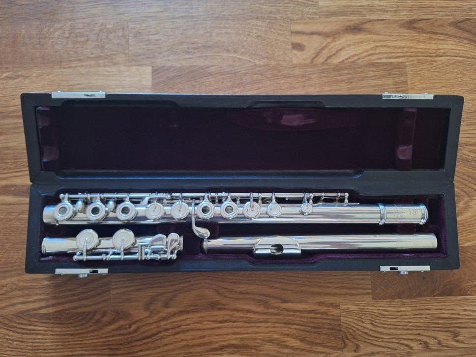 Yamaha Yfl 61 dwarsfluit, volledig sterling zilver, Ophalen of Verzenden, Gebruikt