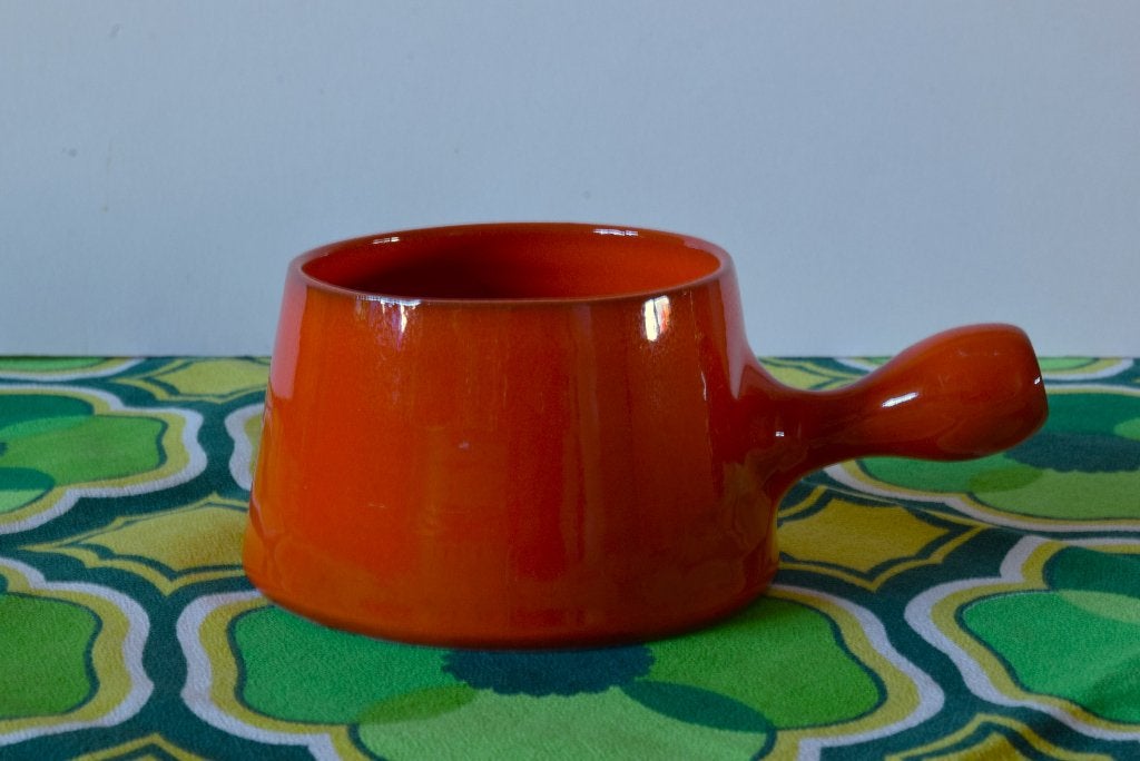 Retro vintage jaren 70 potje / bloempotje met steel, Ophalen of Verzenden