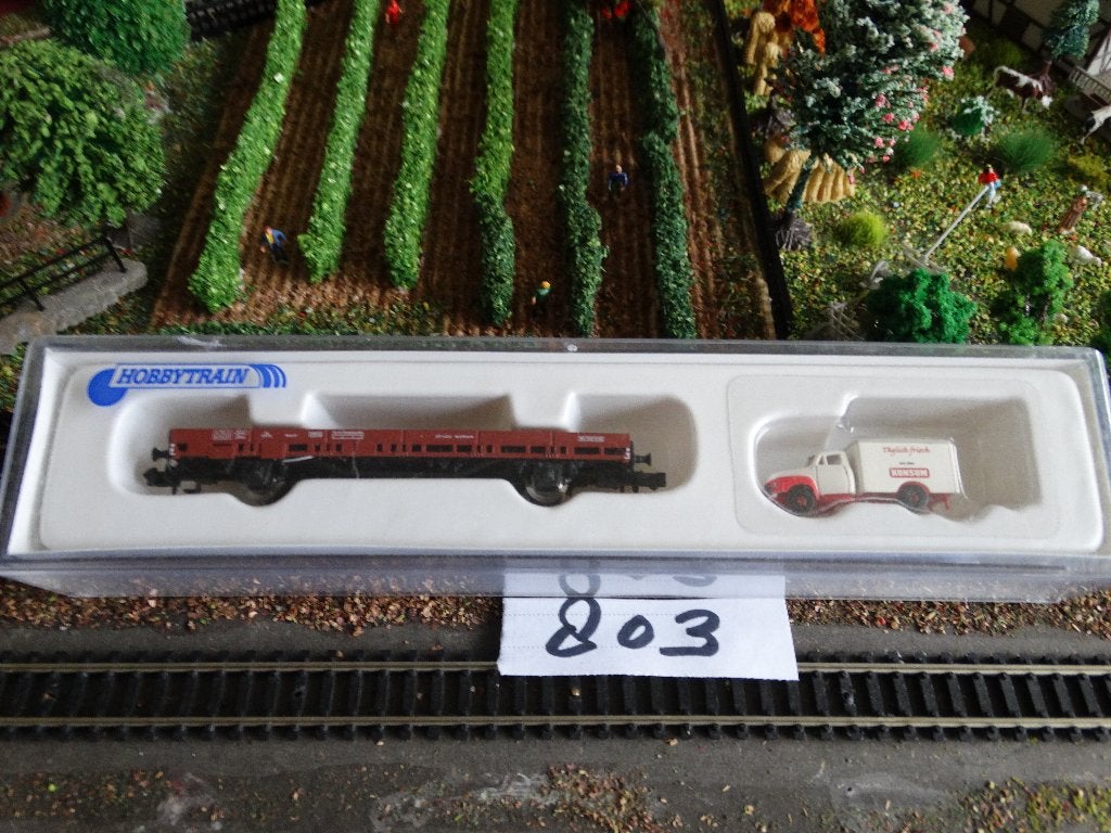 N-Spoor: HOBBYTRAIN H23817, adv 803, Flachwagen DB, Ep 3., Hobby en Vrije tijd, Modeltreinen | N-Spoor, Overige merken, Gelijkstroom of Wisselstroom