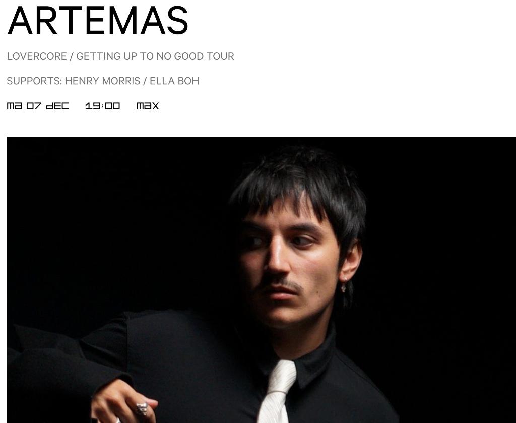 Artemas - Melkweg, Amsterdam - 7 December, Tickets en Kaartjes, Concerten | Pop, Drie personen of meer, December