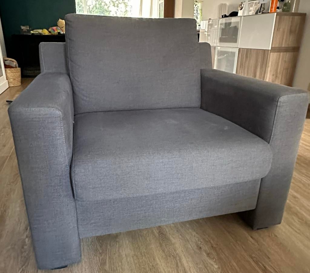 Fauteuil bank stoel multiply Goossens antraciet, Ophalen, Gebruikt, Eenpersoons, 75 tot 100 cm