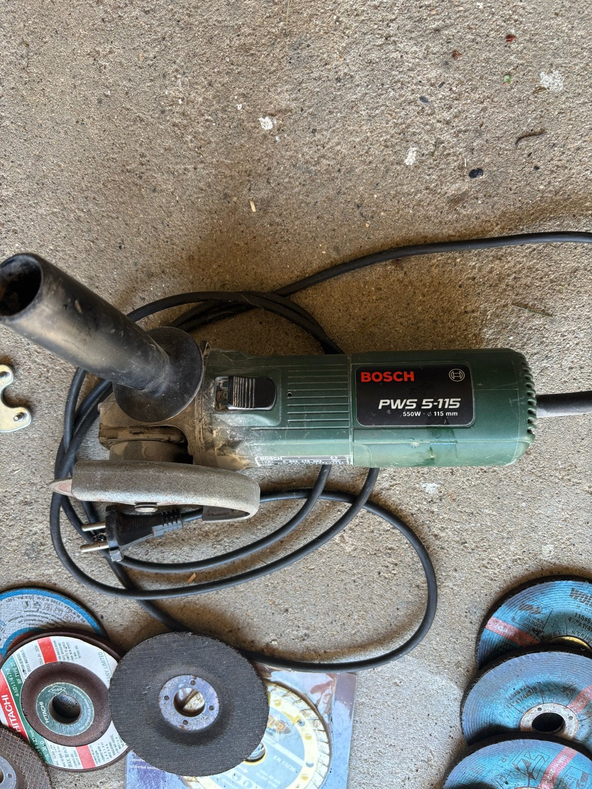 Bosch PWS 5-115 Haakse Slijpmachine met Schijven, Ophalen of Verzenden, Gebruikt, Minder dan 700 watt, Haakse handslijpmachine