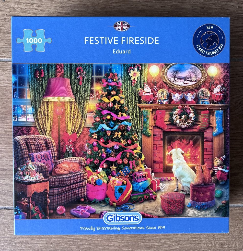 Gibsons legpuzzel 1000 stukjes - Festive fireside, Ophalen of Verzenden, 500 t/m 1500 stukjes, Zo goed als nieuw, Legpuzzel
