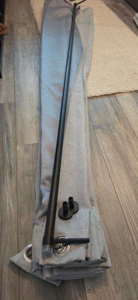 Gordijn 240x240 met roede zwart, Ophalen of Verzenden