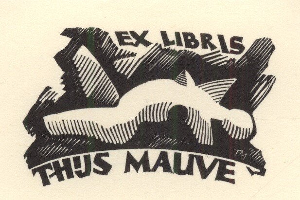 1711 Ex Libris Nederland : Thijs Mauve, 1956, Verzenden, Ex libris