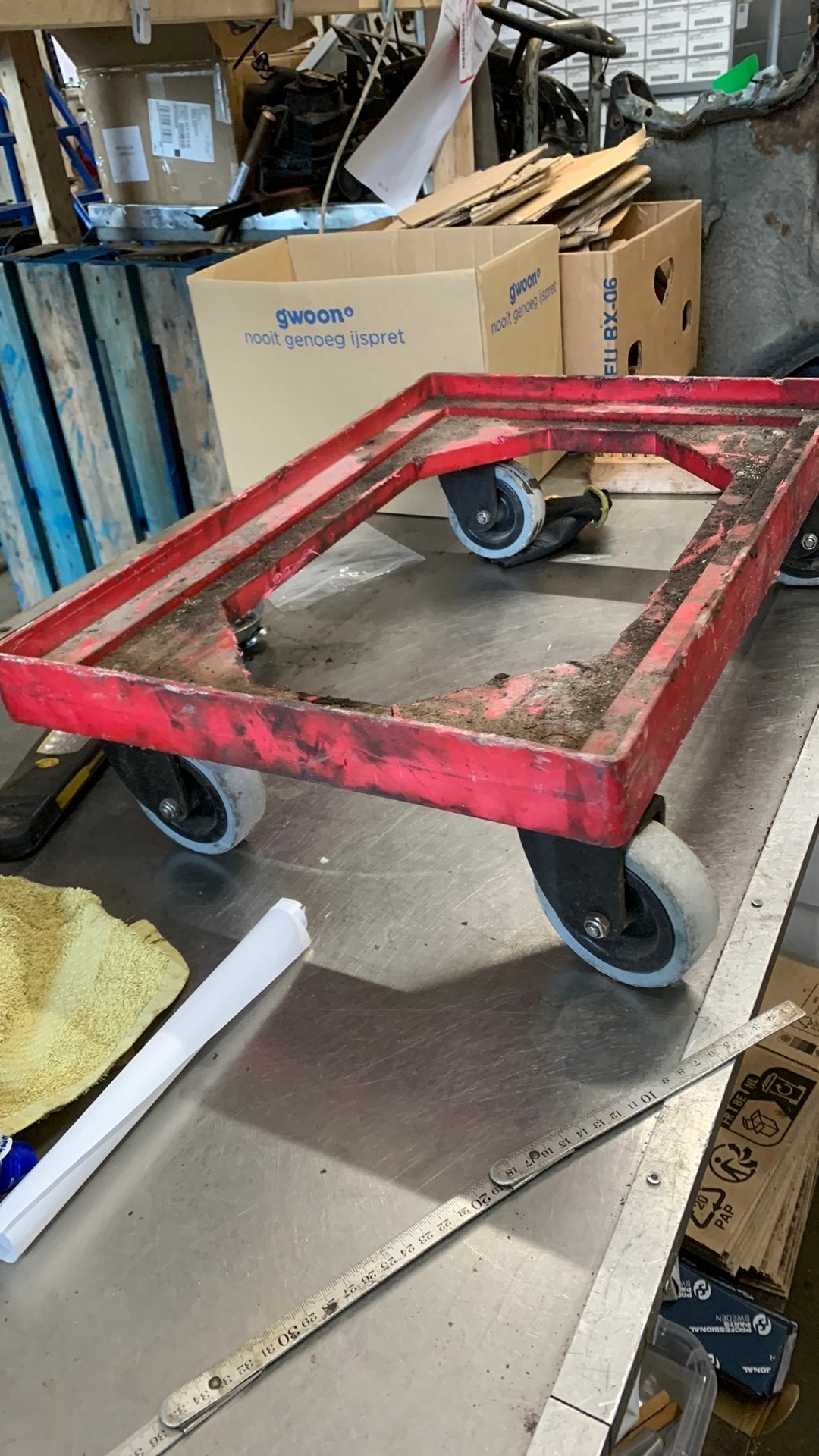 10x trolly stevig rolplateau, 100 liter of meer, Ophalen, Gebruikt, Transportkar