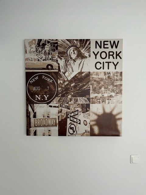 Canvas New York City wanddecoratie, 80x80x3,6 cm, Ophalen, 75 tot 100 cm, 75 – 100, Print