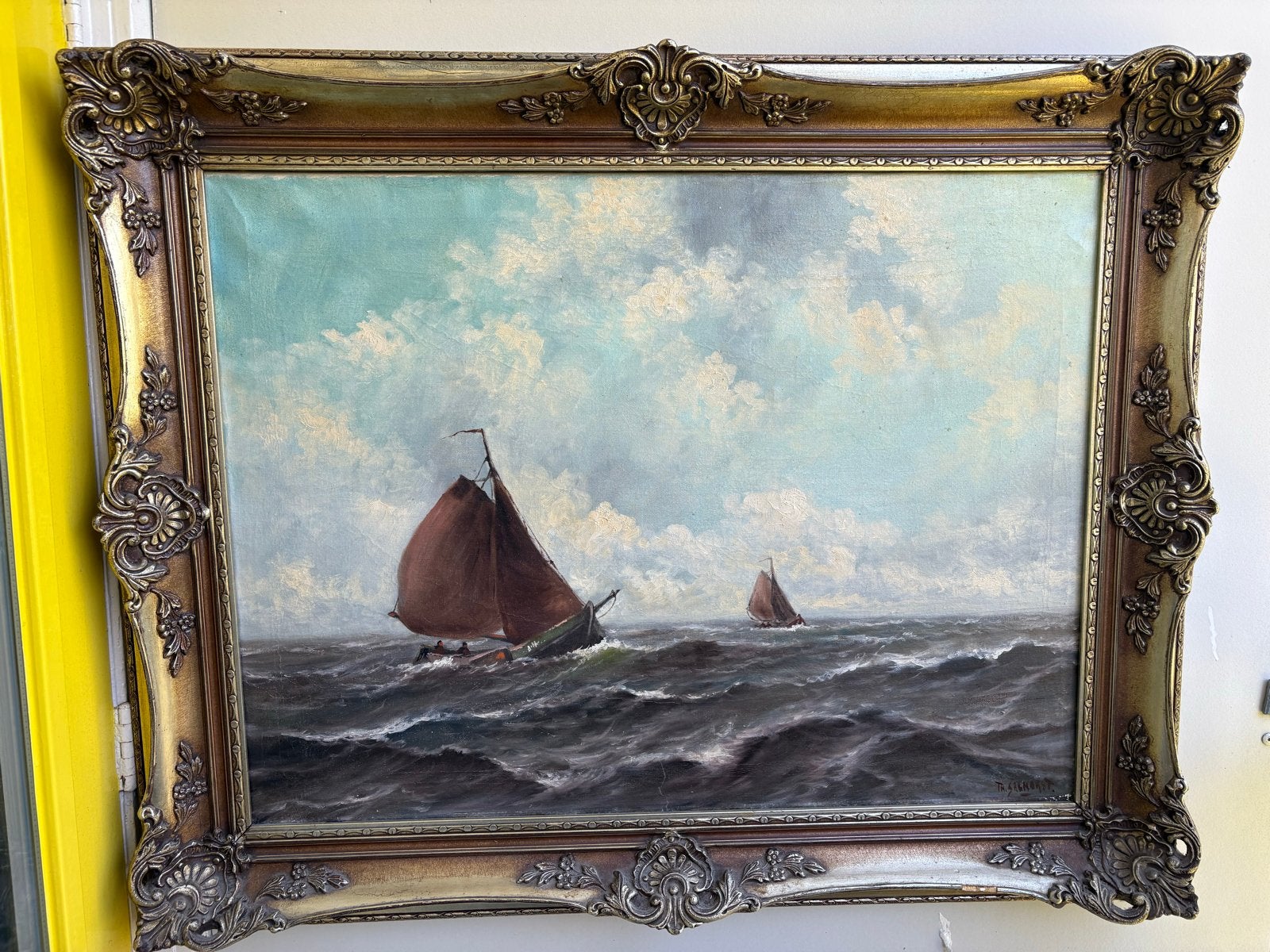 Maritiem schilderij van Theodorus Selhorst (1891-1983), Ophalen, Maritiem / water, Doek, Realistisch
