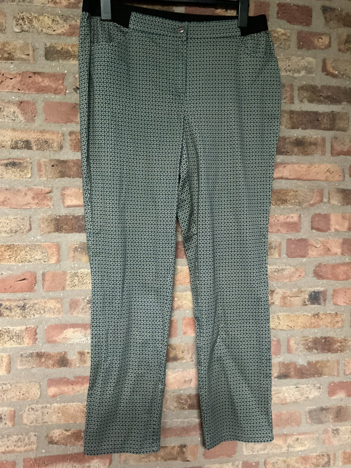 Nieuw! Prachtige Avena broek petrol zwart dessin  44 kaartje, Overige kleuren, Maat 42/44 (L), Nieuw, Ophalen of Verzenden