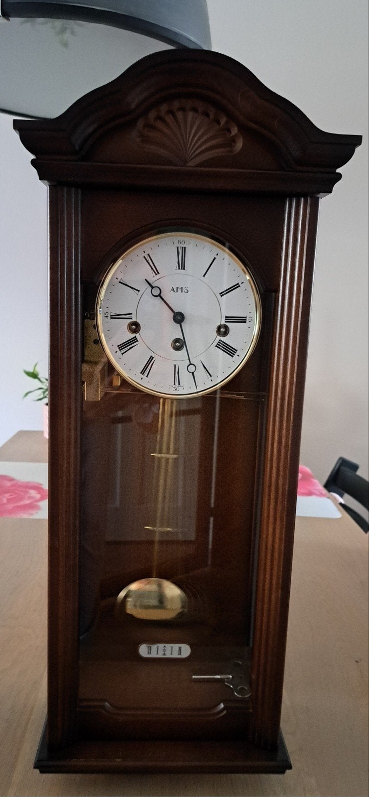 AMS Wandklok - Perfect werkend met kwartier- en uurslag, Ophalen