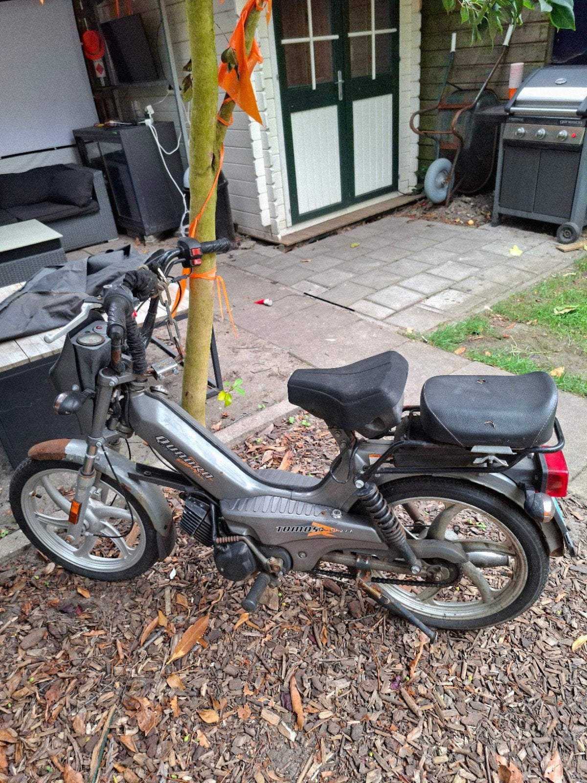 Tomos Quadro e-start (2012) met blauw kenteken, Fietsen en Brommers, Brommers | Tomos, Ophalen, Gebruikt, Quadro, Maximaal 25 km/u