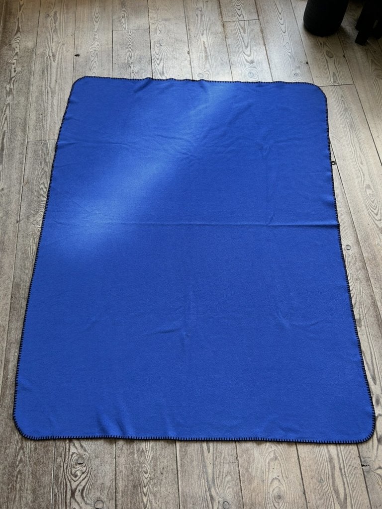 2 blauwe fleece plaids, zware kwaliteit, 130 x 170 cm, deken, Gebruikt, 130 cm, Blauw, 170 cm