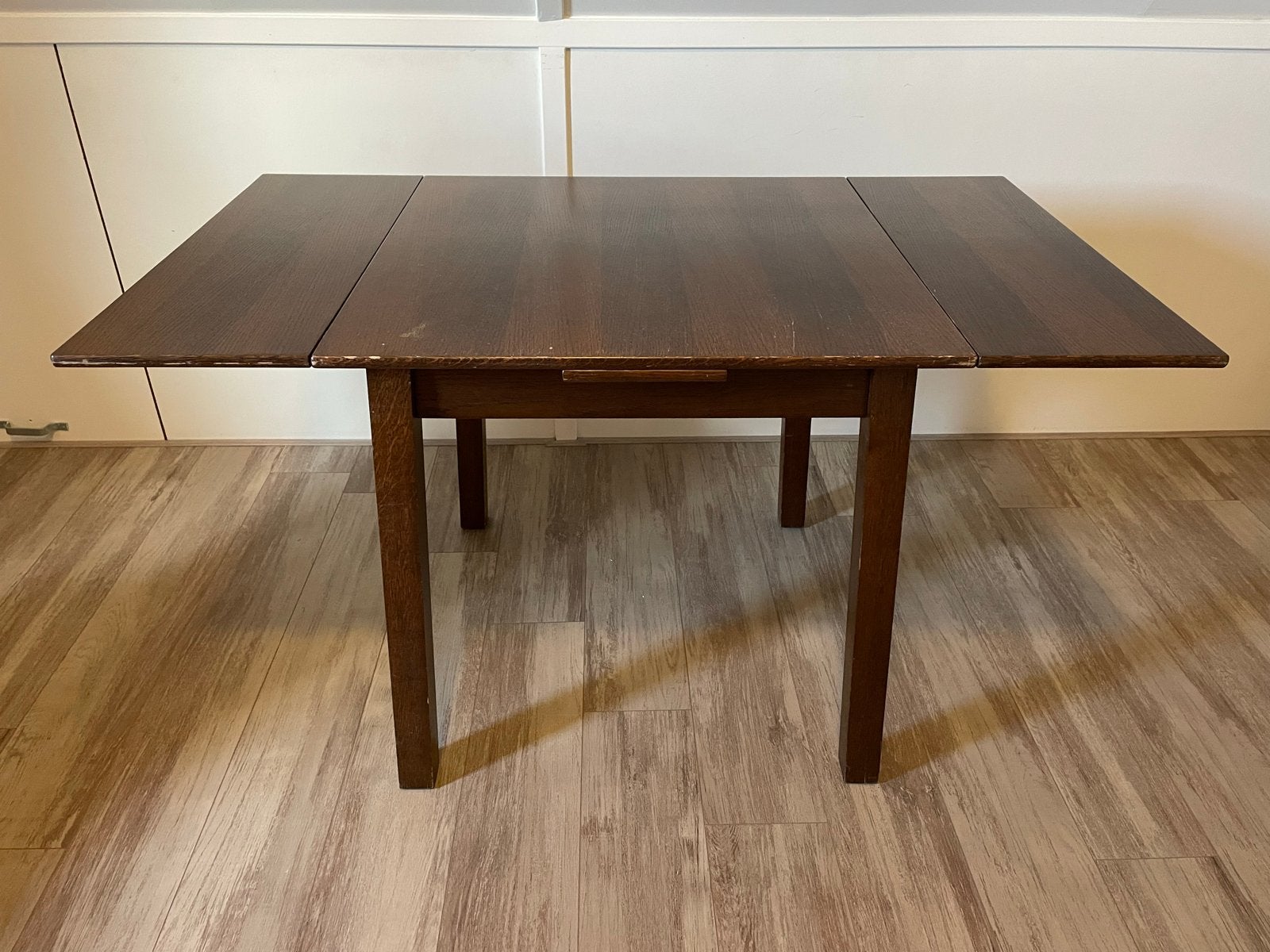 Inklapbare houten tafel - 140x80x77cm, Huis en Inrichting, Tafels | Eettafels, Ophalen, Gebruikt, 100 tot 150 cm, 50 tot 100 cm