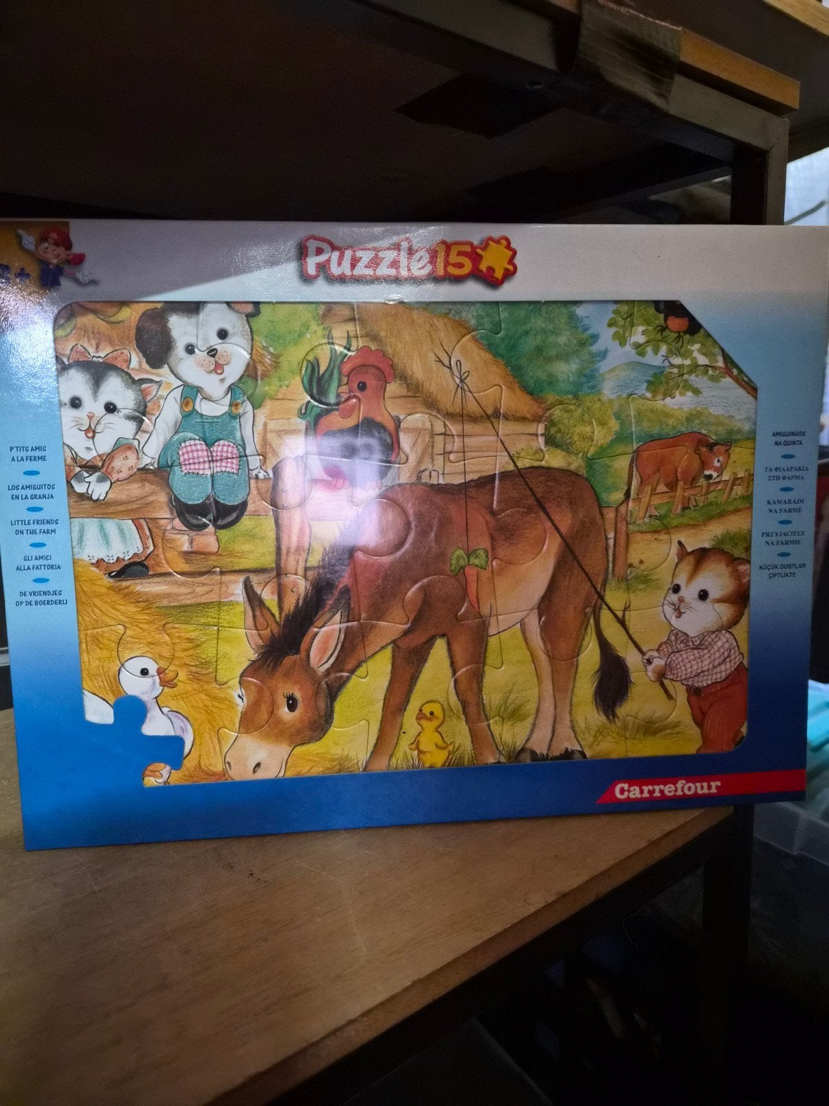 Carrefour Boerderij Dieren Puzzel 15 Stukjes, Ophalen of Verzenden, 10 tot 50 stukjes, Gebruikt, 2 tot 4 jaar