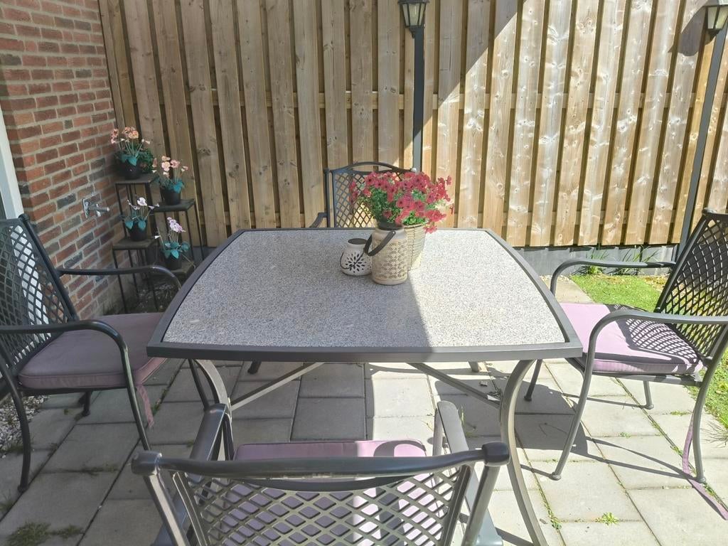 Tuintafel incl stoelen, Ophalen, Gebruikt, Overige materialen