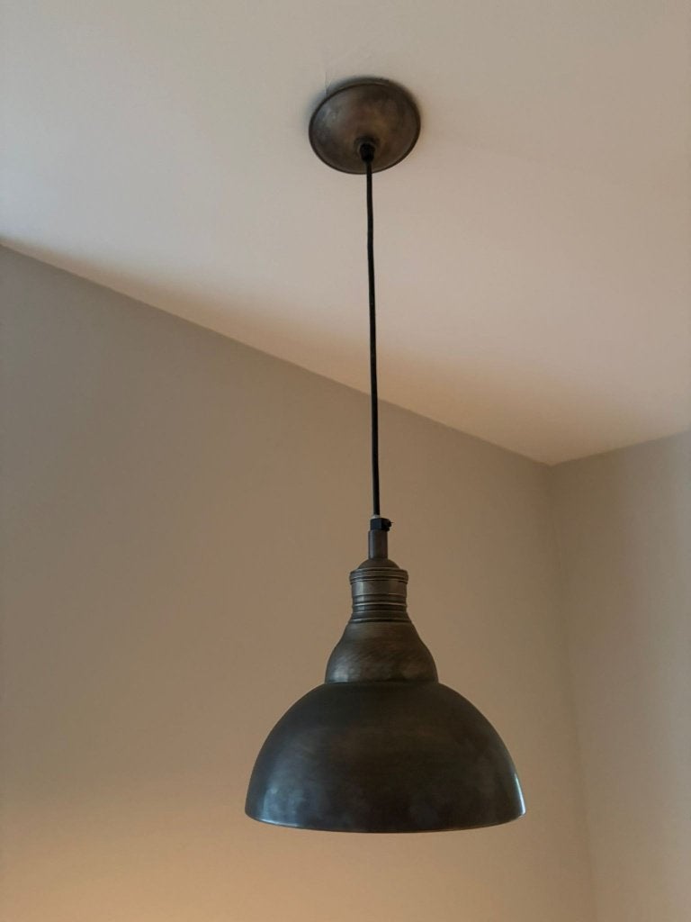 Set van 2 Industville 'Brooklyn Dome' 8" hanglampen, Ophalen, E27 (groot), Zo goed als nieuw, Metaal