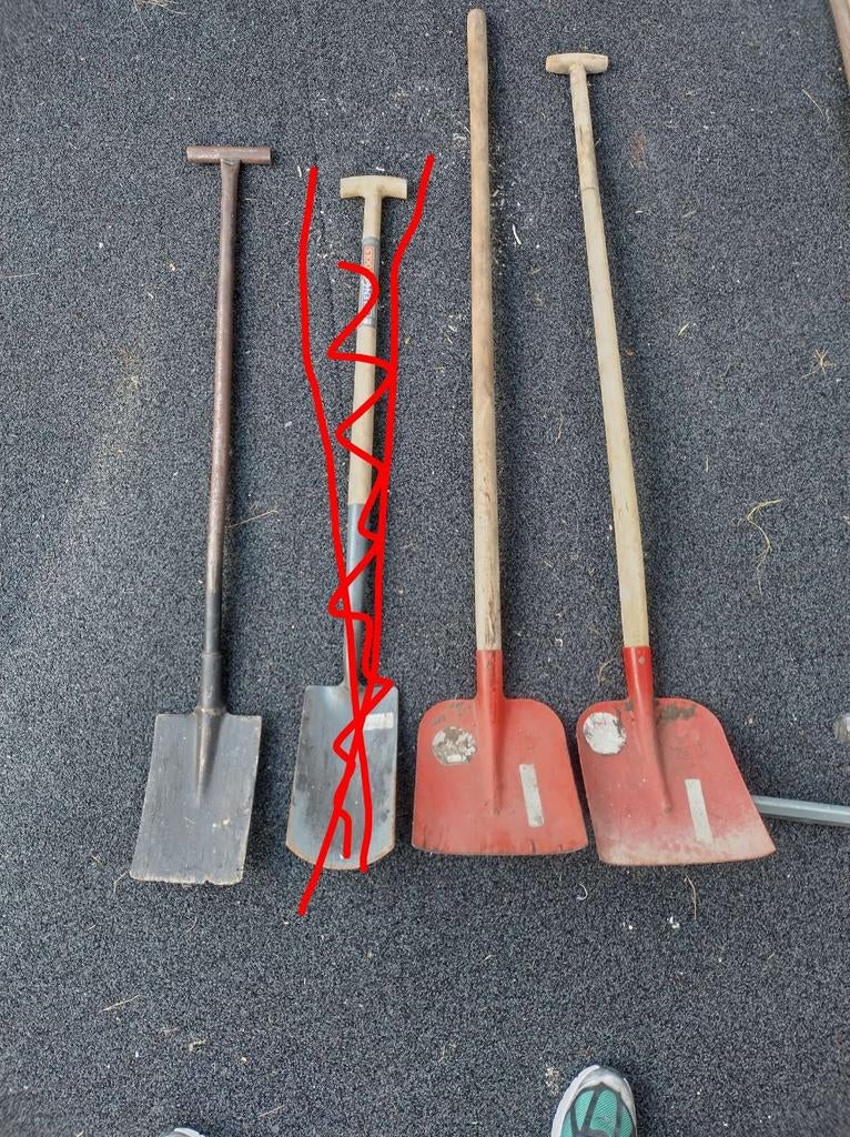 Spade scheppen trekkers en schrapper zie foto's, Ophalen, Gebruikt, Spade, Talen Tools