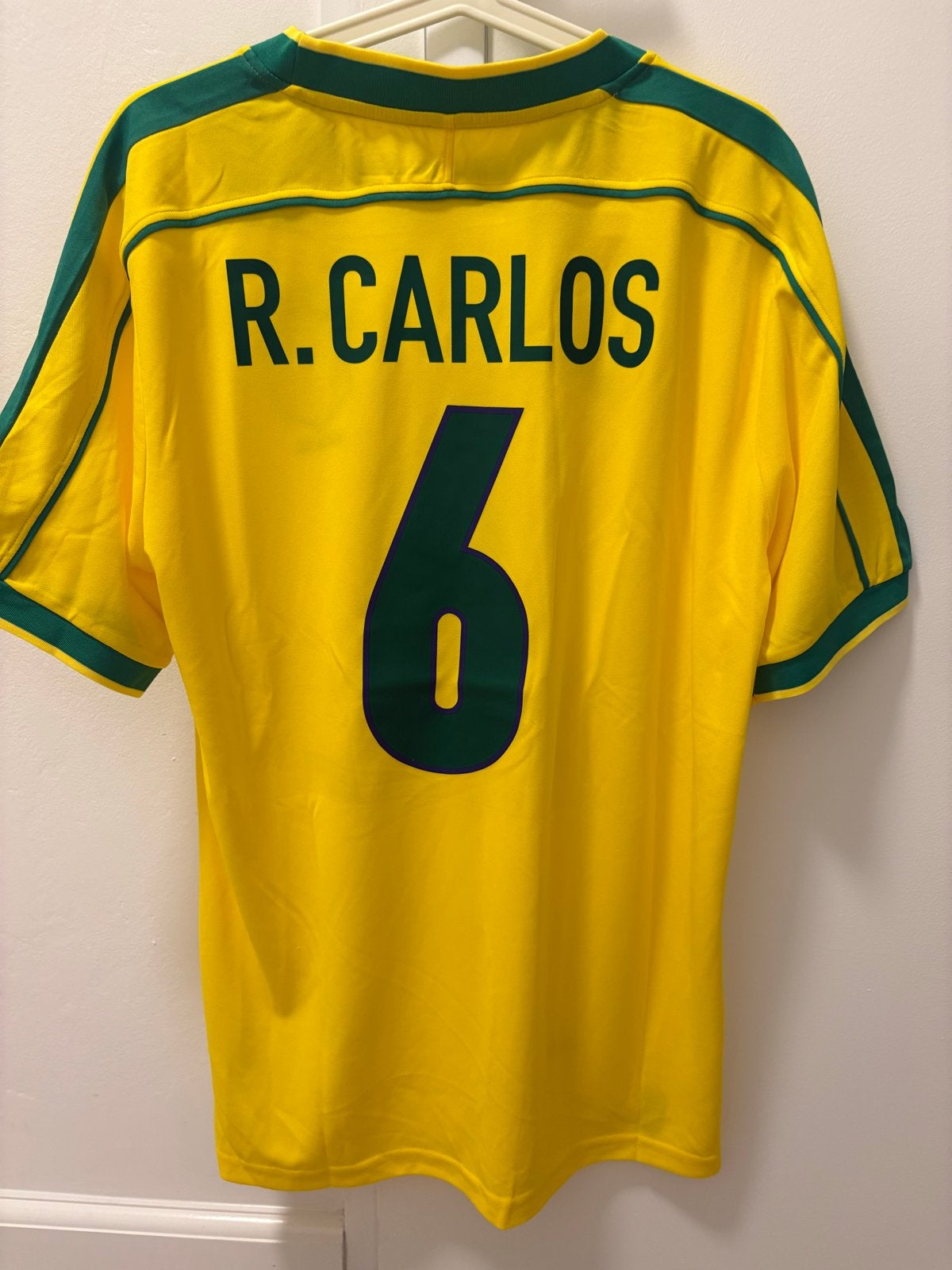 Vintage Brazilië wk 1998 Roberto Carlos XL Ronaldo retro, Maat XL, Ophalen of Verzenden, Nieuw, Shirt