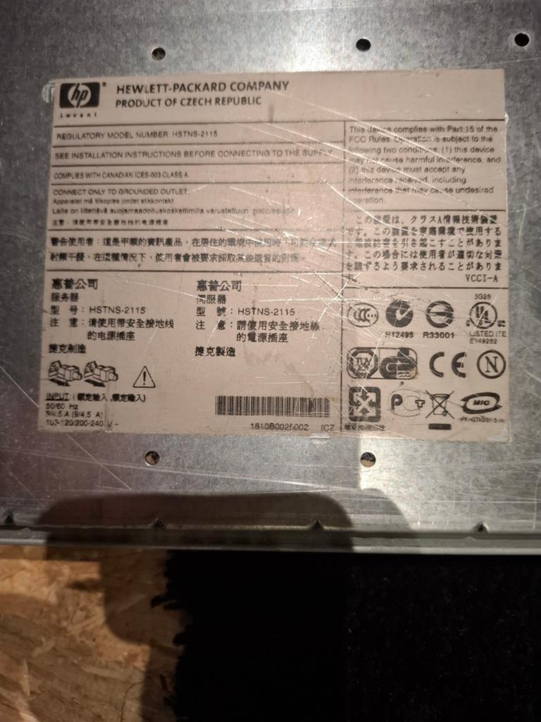 HP Server HSTNS-2115 -Rack Server, Ophalen, Gebruikt, Onbekend, Onbekend