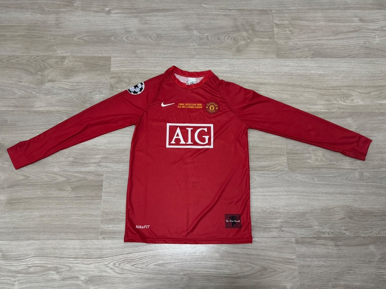 manchester united 2008 long sleeve thuis tenue, Ophalen of Verzenden, Zo goed als nieuw, Jongen of Meisje, Shirt of Longsleeve