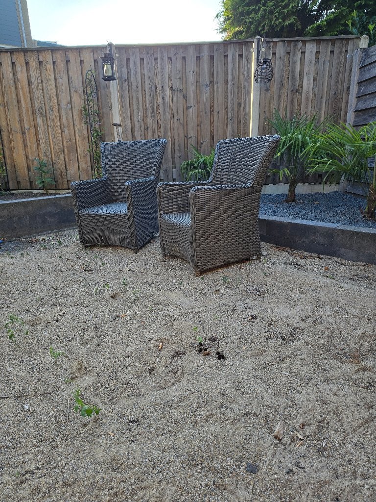 4 Dining wicker tuin stoelen, Ophalen, Kunststof, Zo goed als nieuw, Vier