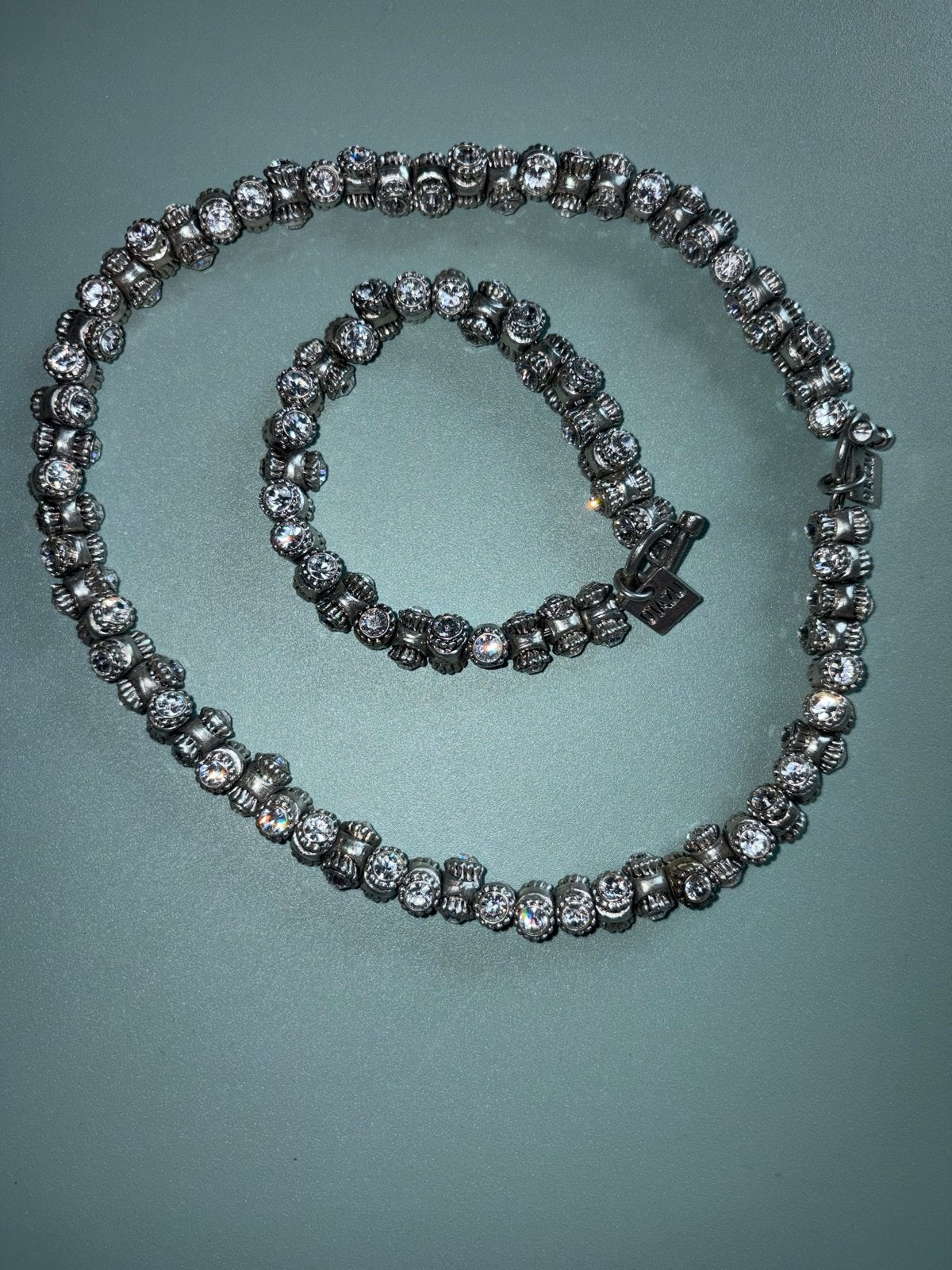 Vintage Otazu ketting en armband set met kristallen, Met kristal, Overige materialen, Gebruikt, Ophalen of Verzenden