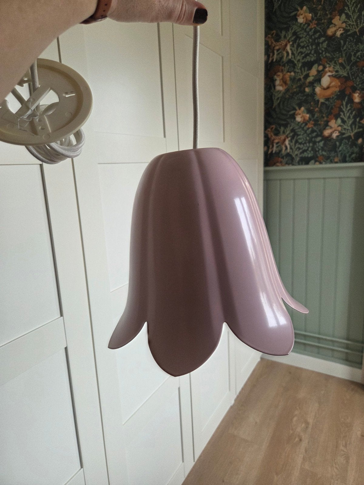 roze vintage ikea bloem lamp, Ophalen, Lamp