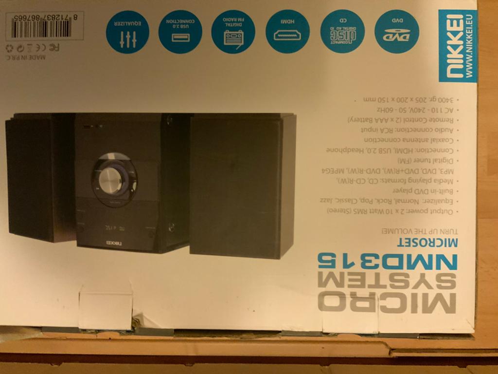 Nikkei NMD315 Microset met DVD, CD, USB en Radio, Audio, Tv en Foto, Stereo-sets, Overige merken, Verzenden, Zo goed als nieuw