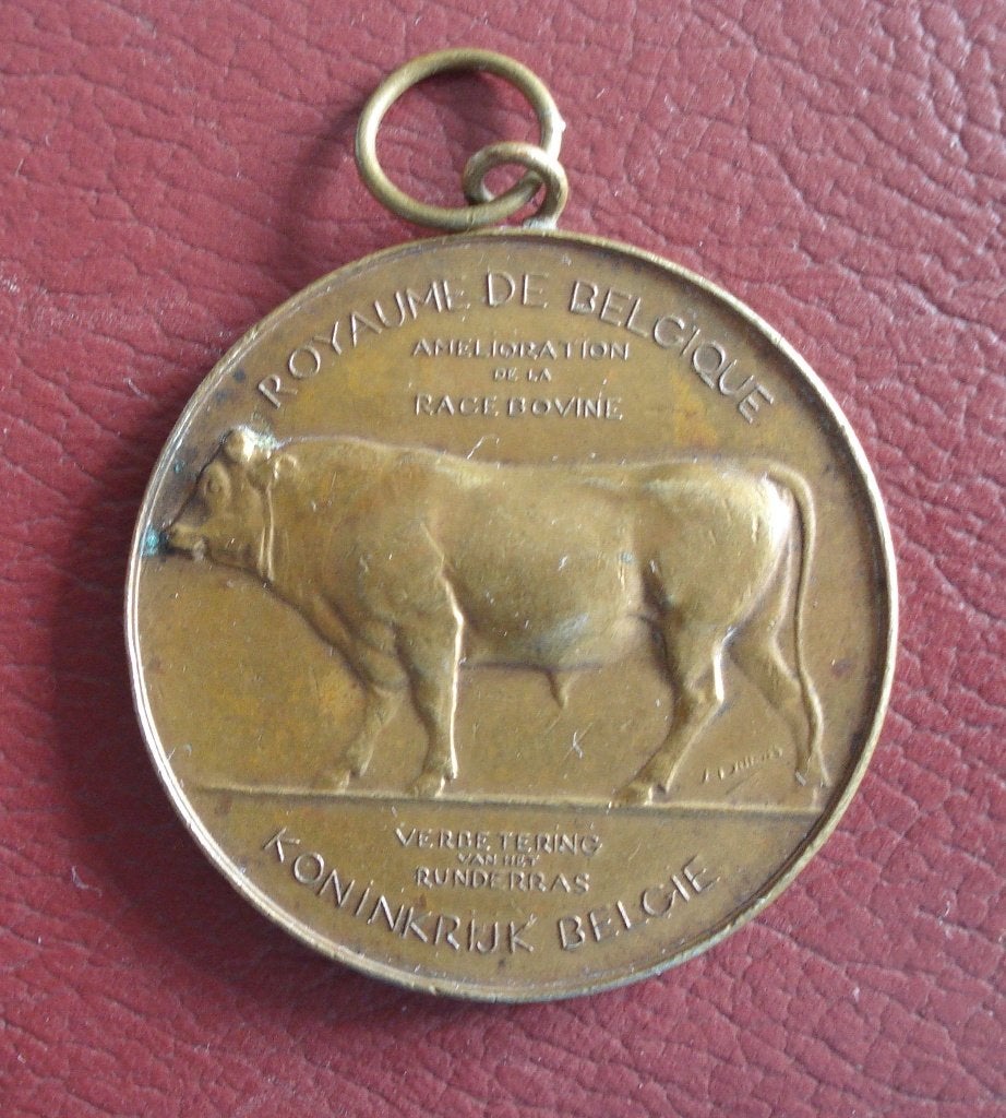 medaille stier rundvee 1912 Antwerpen, Ophalen, Brons, Buitenland